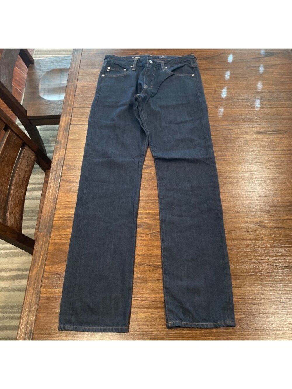 AG Graduate Tailored Leg Jean 31x34 HRD Dark Wash Navy Casual Work Minimalist
